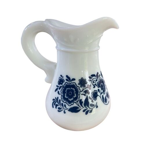 Avon Skin So Soft Bath Oil Milk Glass Pitcher 70s Vintage Vase Creamer Upcycle - Picture 1 of 13